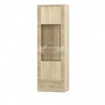 Пенал 1В 1Ш "Гресс" Мебель Сервис (узкий со стеклом)