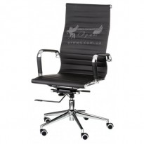 Крісло керівника Solano artlether black E0949 Special4You (чорне на хромований базі)
