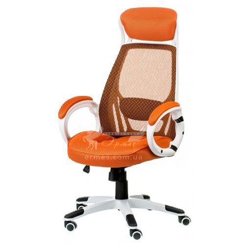 Кресло руководителя Briz orange/white E0895 Special4You (с мягкими подлокотниками)