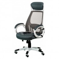 Крісло керівника Briz grey / white E0888 Special4You (з вбудованим підголовніком)