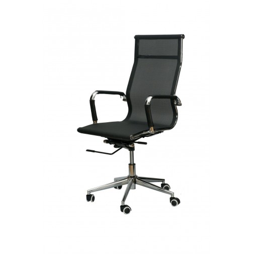 Кресло руководителя Solano mesh black E0512 Special4You (с сетчатой спинкой и с хромированной базой)