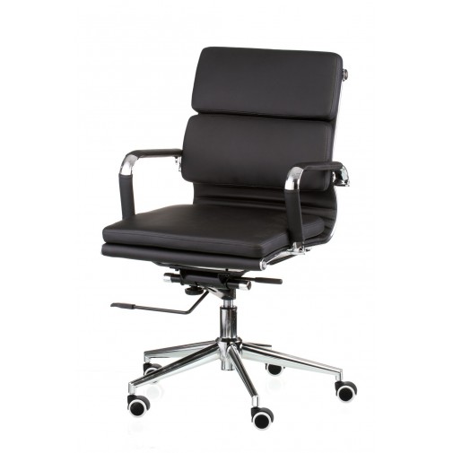 Кресло руководителя Solano 3 artleather black E4800 Special4You (черное на хромированном основании)