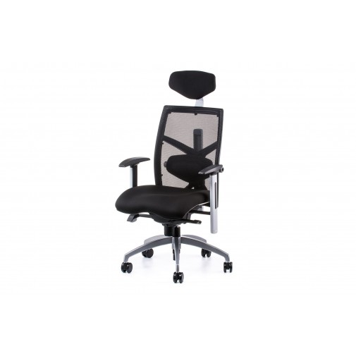 Кресло руководителя еxact black fabric, black mеsh Е0581 Special4You (с подголовником)